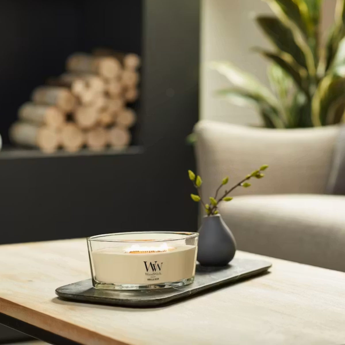 СВЕЩ WOOD WICK ELLIPSE JAR VANILLA BEAN