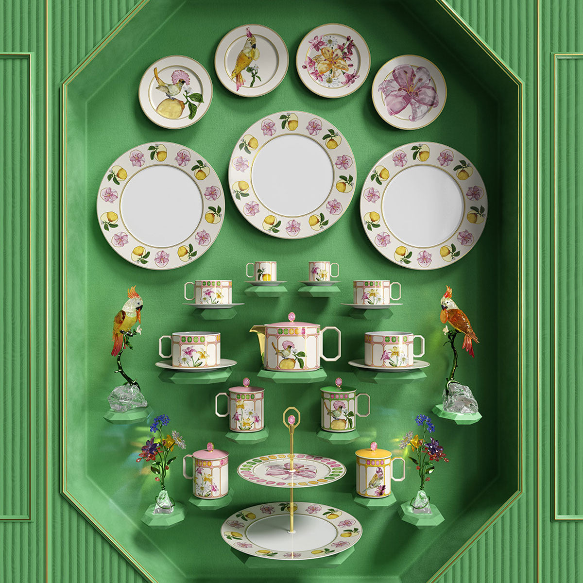 МЪГ С КАПАК ROSENTHAL SWAROVSKI IDYLLIA FINCH YELLOW