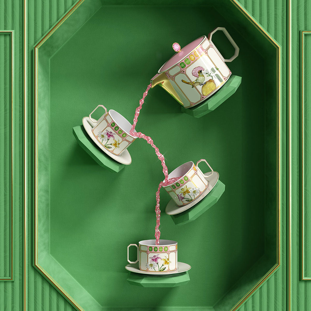 МЪГ С КАПАК ROSENTHAL SWAROVSKI IDYLLIA FINCH YELLOW