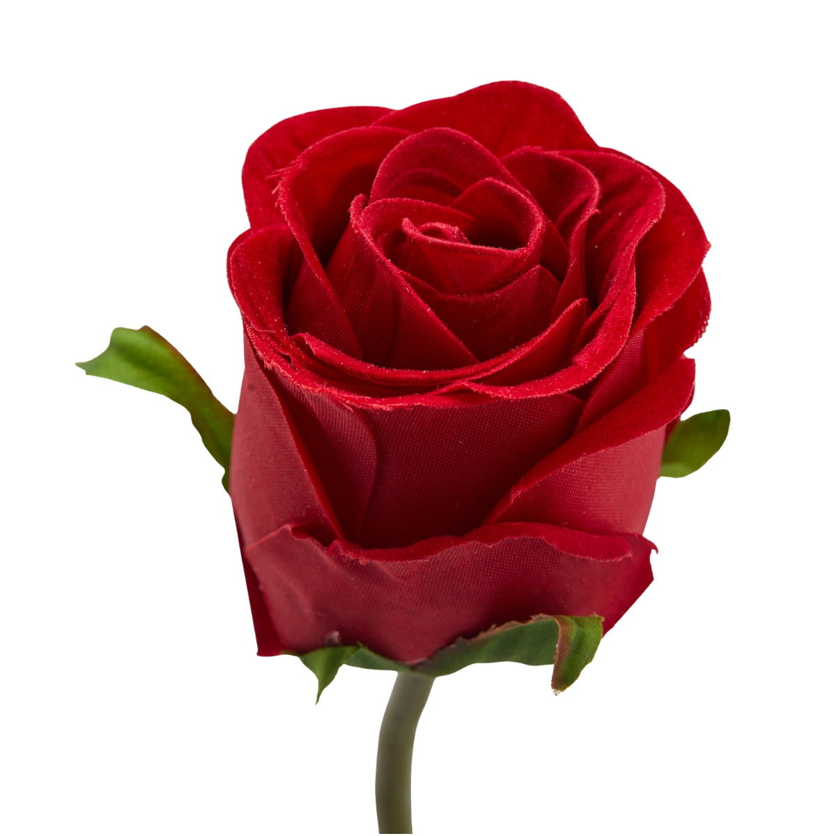 ДЕКОРАТИВНА КЛОНКА РОЗА ОТ КАДИФЕ С ЛИСТА 1БР 60СМ RED