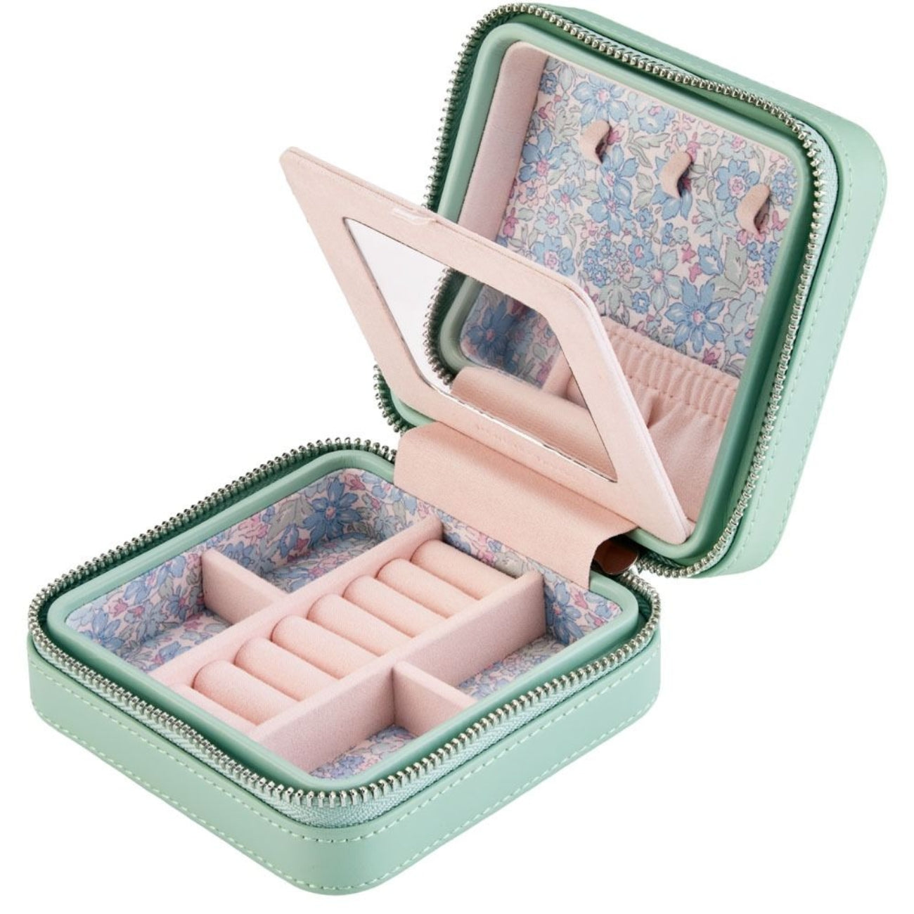 ЛУКСОЗНА ЧАНТА ЗА БИЖУТА S ZIP CASE WOLF&LIBERTY JULIA SAGE GREEN