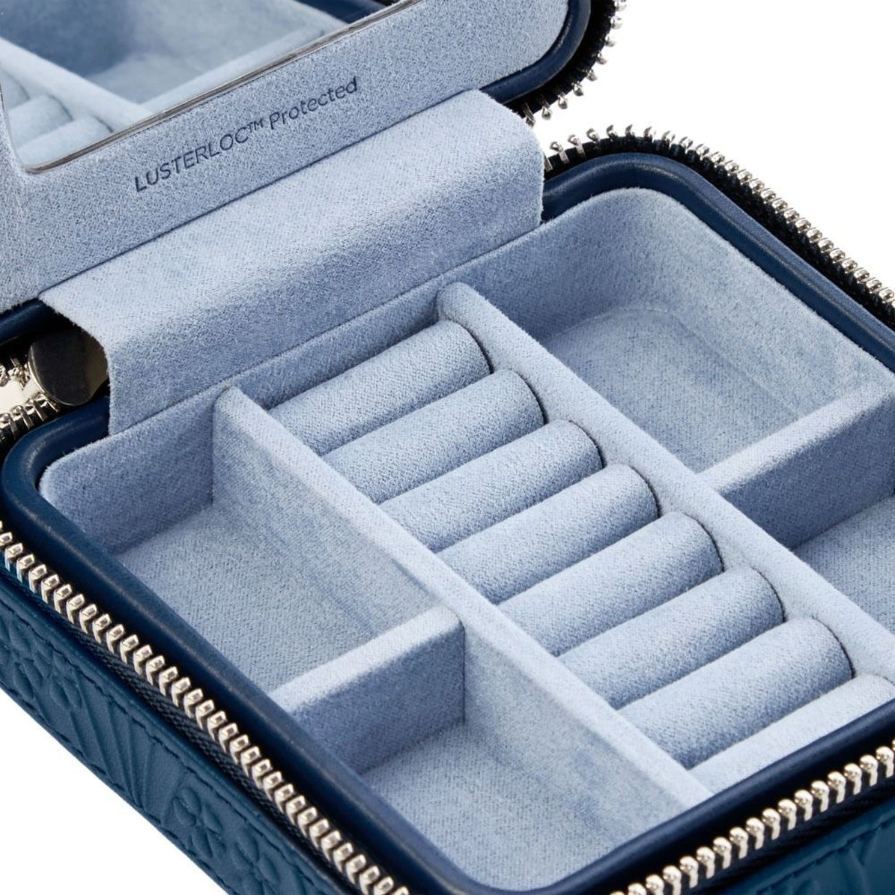 ЛУКСОЗНА ЧАНТА ЗА БИЖУТА S ZIP CASE WOLF&LIBERTY ALL OVER LANTHE NAVY