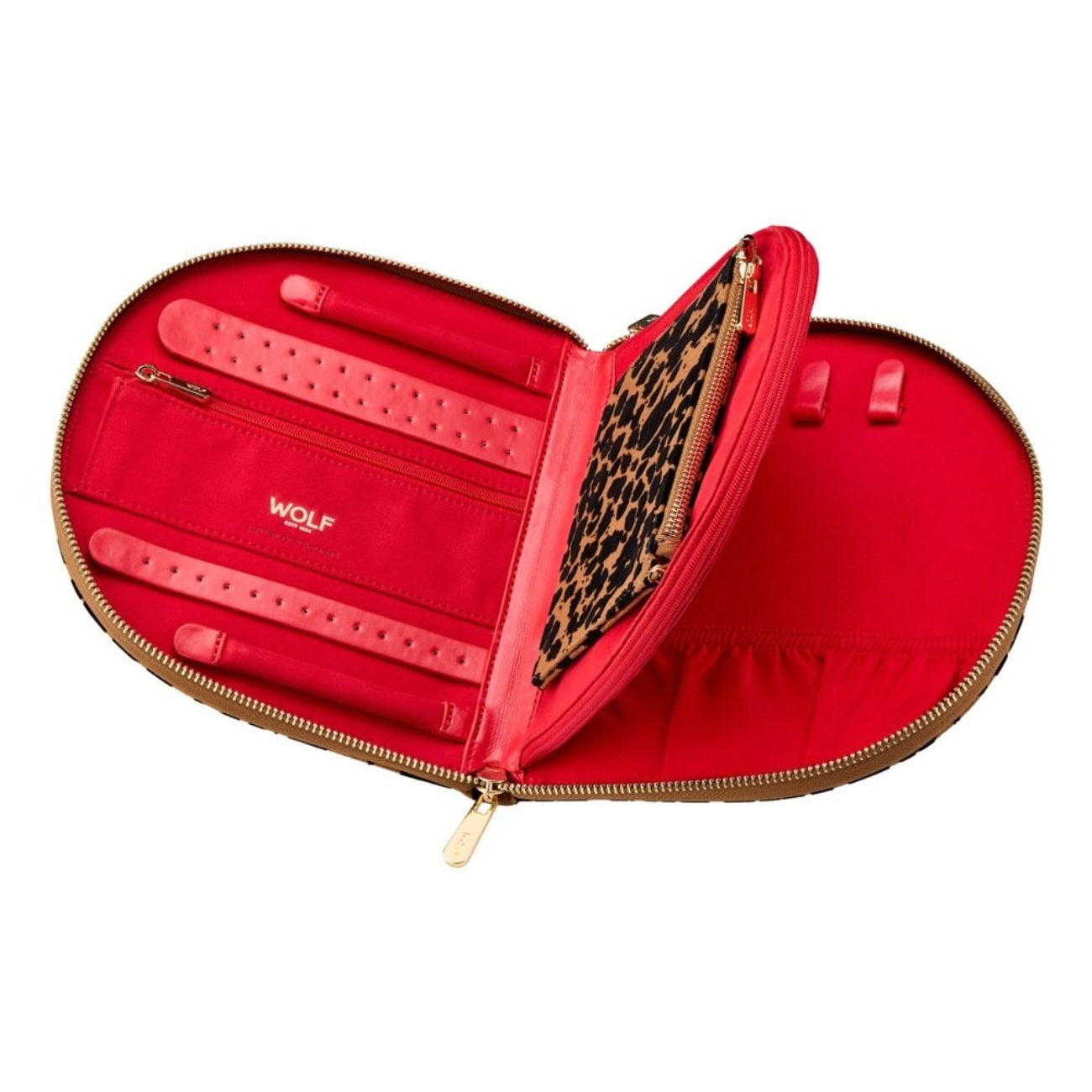 ЛУКСОЗНА ЧАНТА ЗА БИЖУТА PORTFOLIO SAVANNA LEOPARD TAN/BLACK