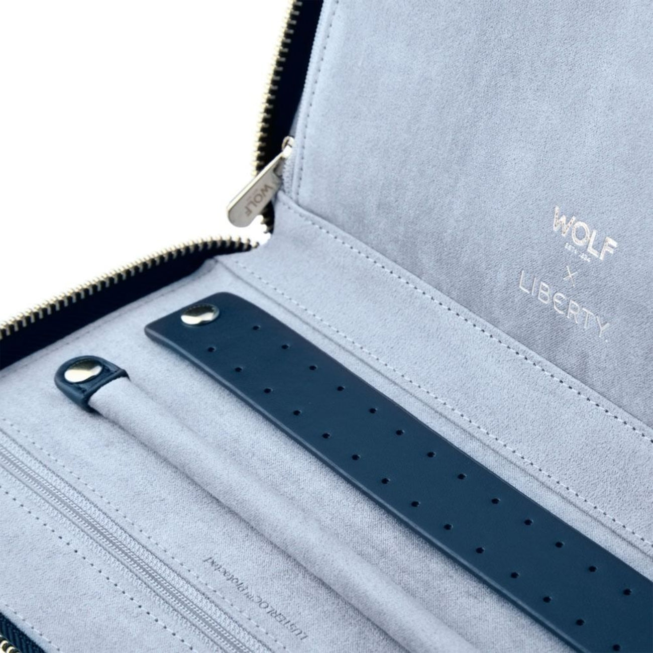 ЛУКСОЗНА ЧАНТА ЗА БИЖУТА PORTFOLIO WOLF&LIBERTY ALL OVER LANTHE NAVY