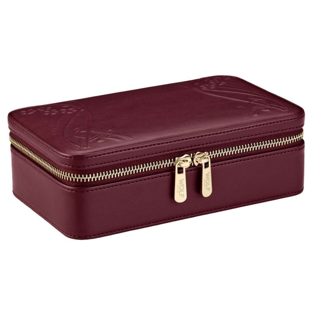 ЛУКСОЗНА ЧАНТА ЗА БИЖУТА M ZIP CASE WOLF&LIBERTY LANTHE BURGUNDY