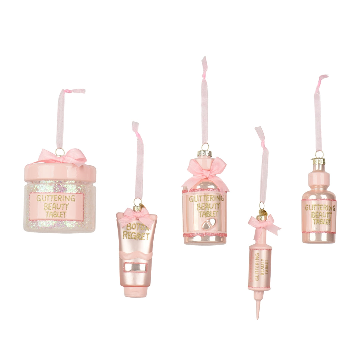 КОЛЕДНА ИГРАЧКА ЗА ЕЛХА GLITTER BEAUTY 1БР PINK/GOLD 10 СМ