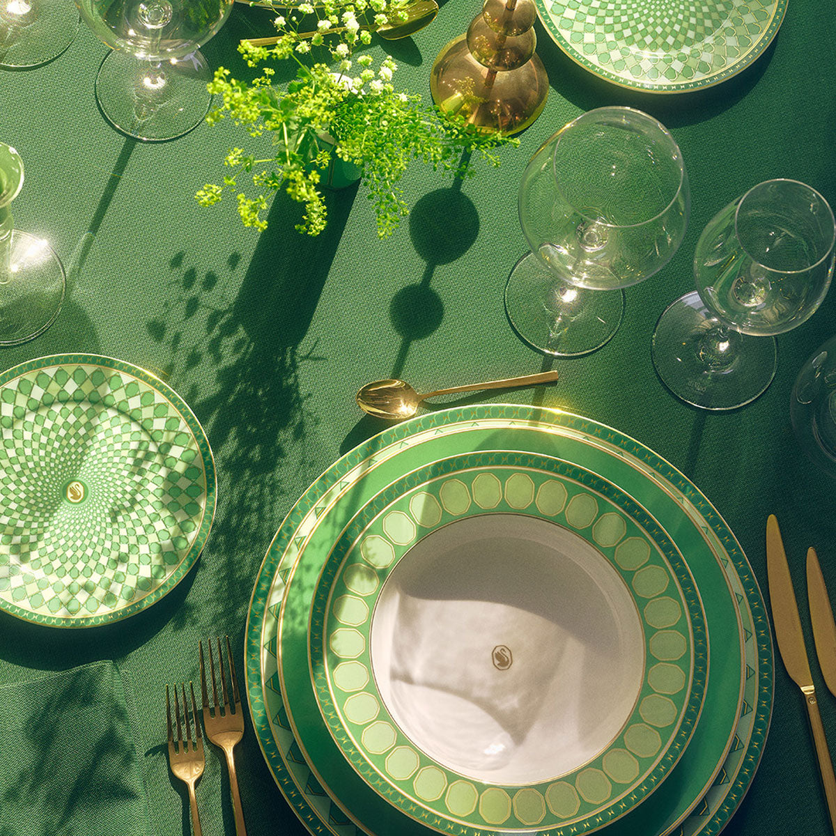 КУТИЯ 3 ЧАСТИ ROSENTHAL SWAROVSKI SIGNUM FERN ЗЕЛЕН