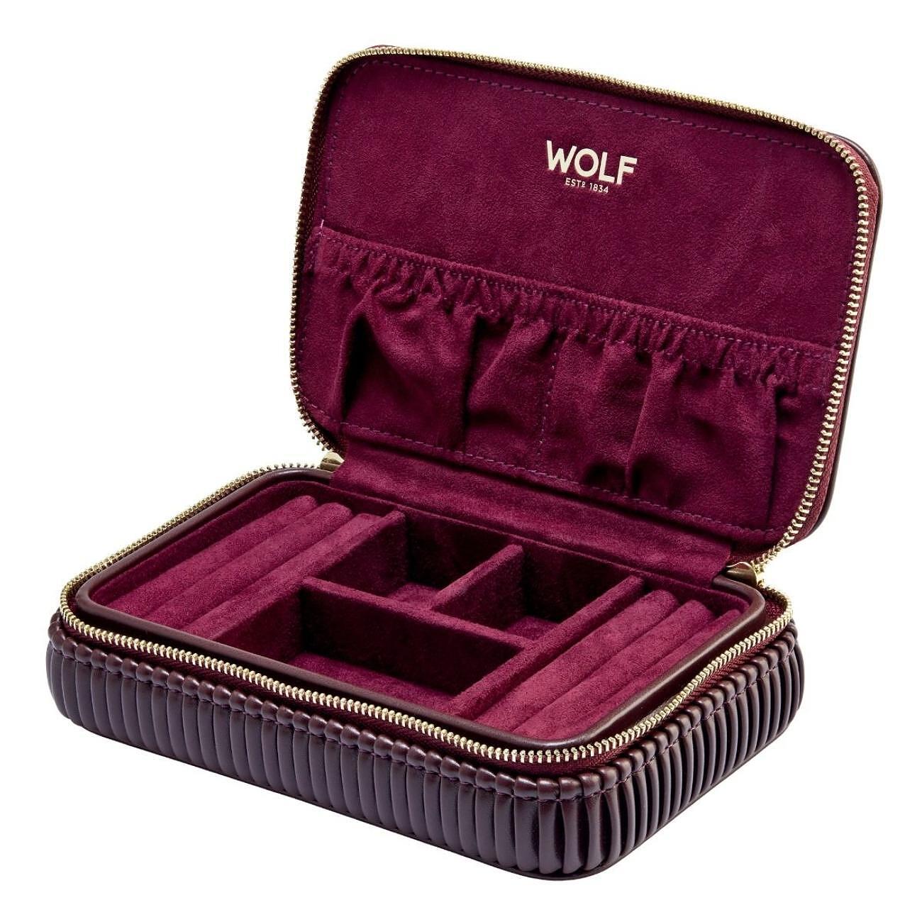 ЧАНТА ЗА БИЖУТА WOLF BELLA ZIP CASE BORDEAUX