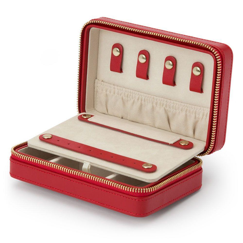 ЛУКСОЗНА ЧАНТА ЗА БИЖУТА WOLF PALERMO ZIP CASE RED