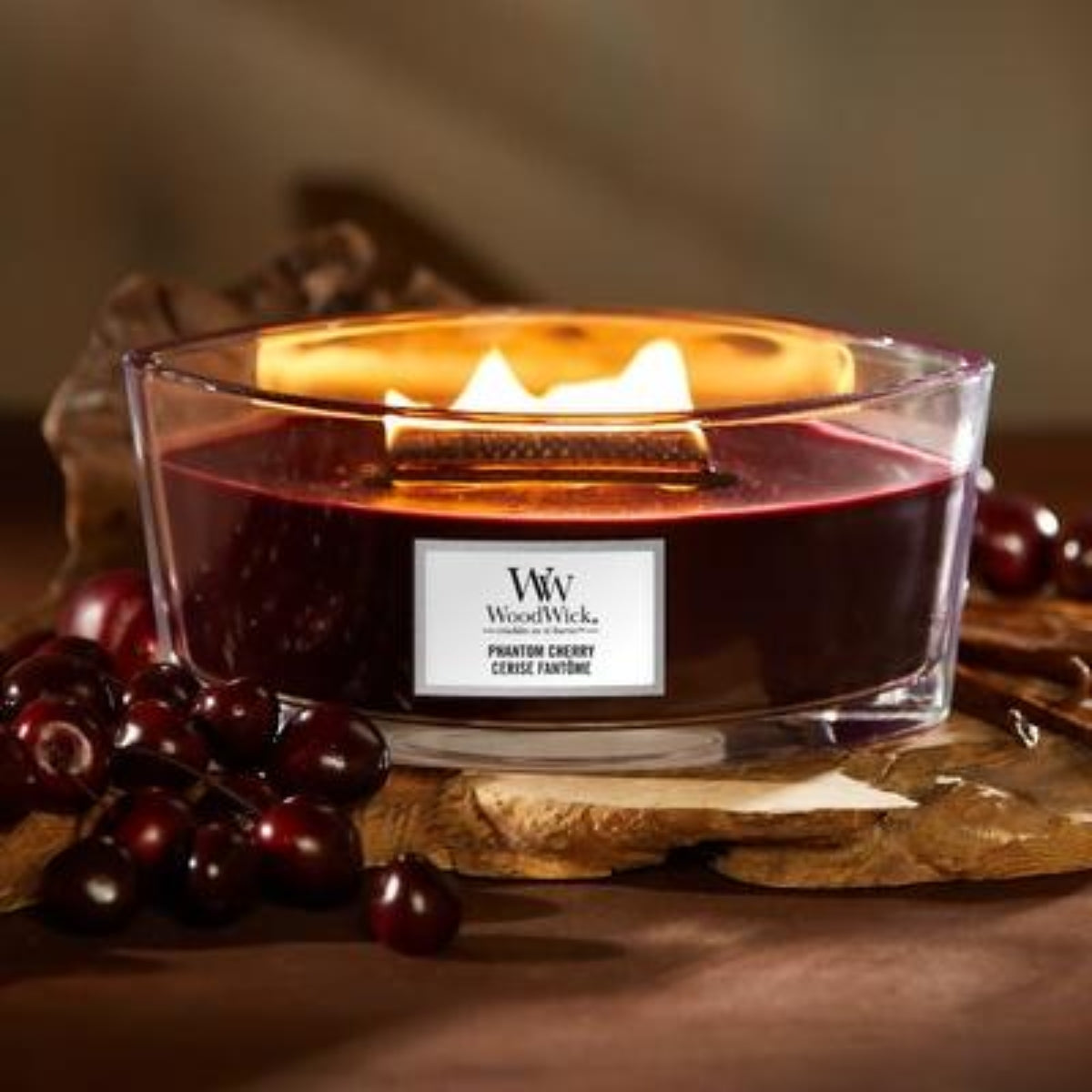 СВЕЩ WOOD WICK ELLIPSE PHANTOM CHERRY