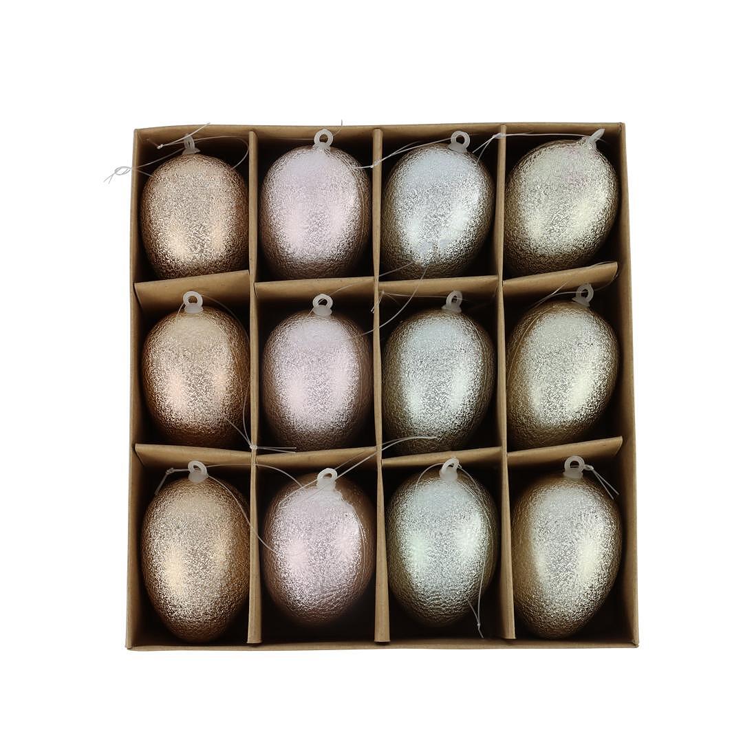 ДЕКОР ЯЙЦА В КУТИЯ 12 БР EGGS GLOW