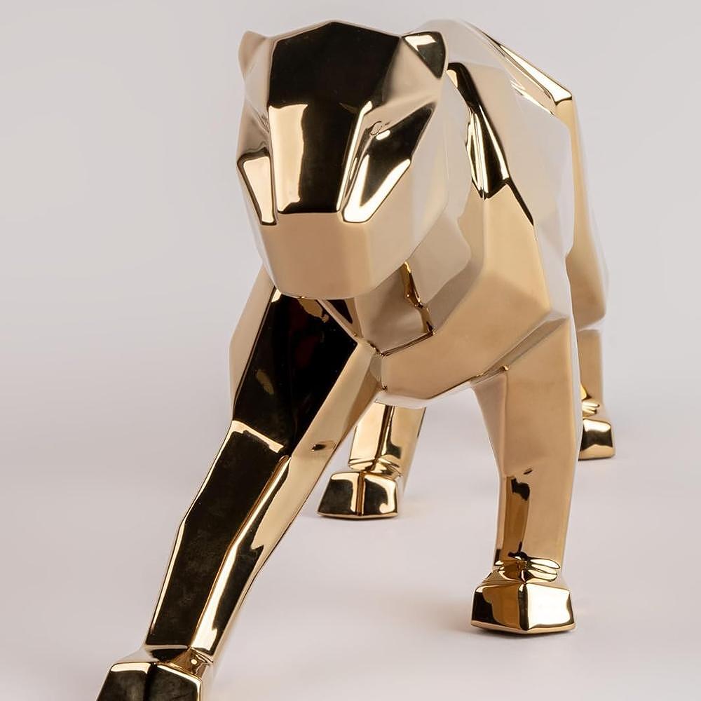 ДЕКОРАТИВНА ФИГУРА LLADRO PANTHER GOLD 19Х50СМ