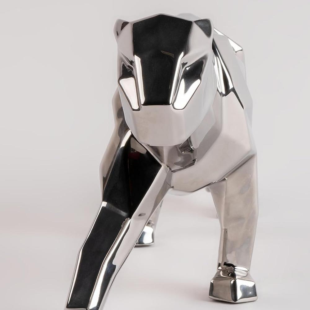 ДЕКОРАТИВНА ФИГУРА LLADRO PANTHER SILVER 19Х50СМ