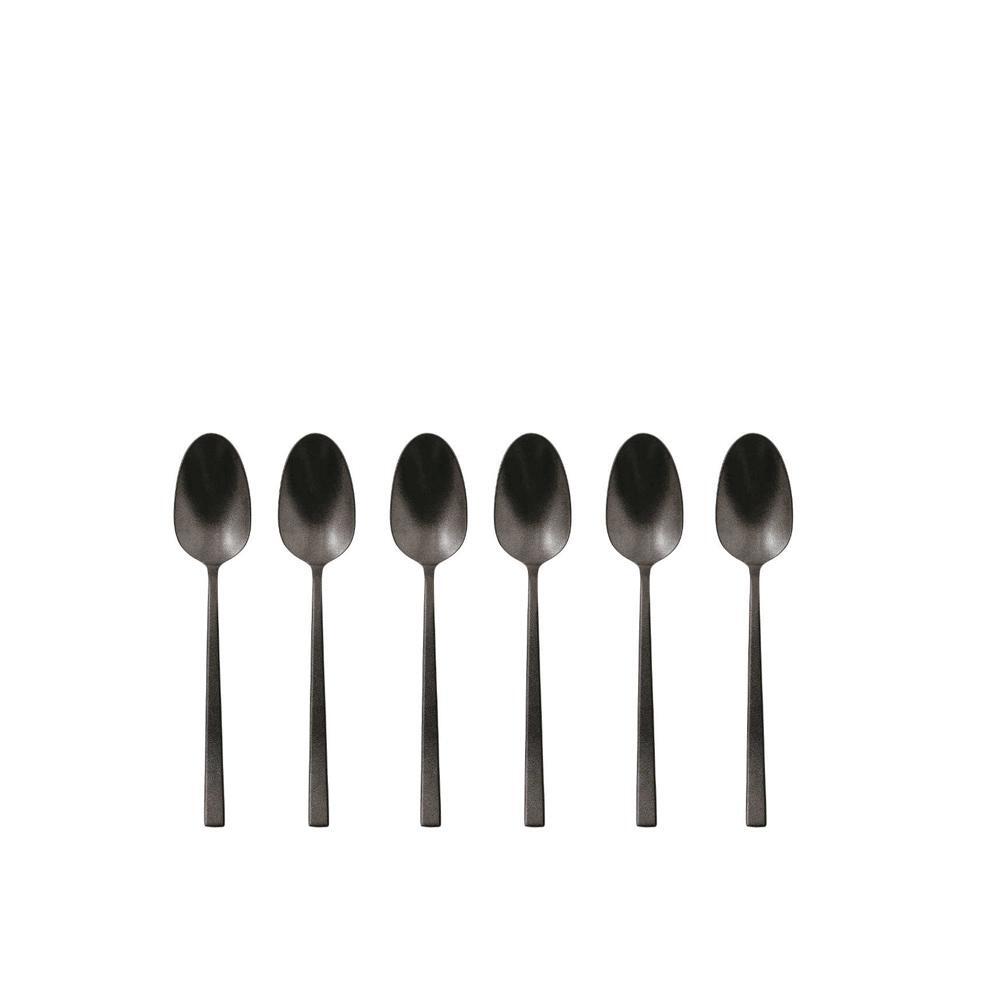КОМПЛЕКТ ДЕСЕРТНИ ЛЪЖИЧКИ MOKA ROCK DIAMOND PVD 2BLACK