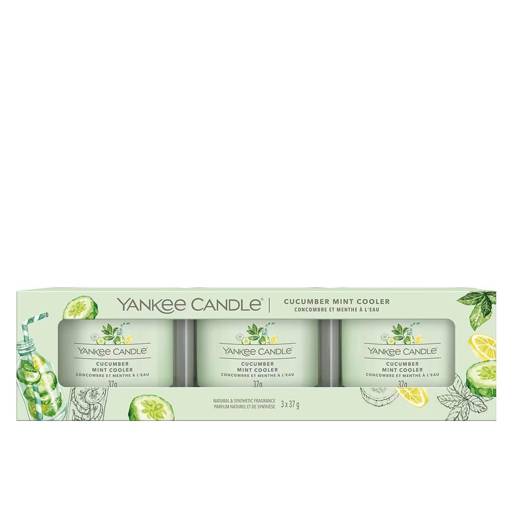 КОМПЛЕКТ YANKEE CANDLE SIGNATURE 3 ВОТИВА CUCUMBER MINT COOLER