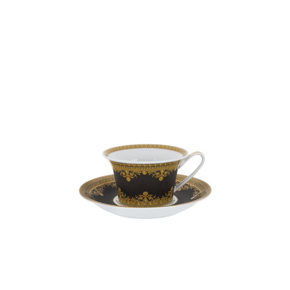 Чаша и чинийка за чай Versace Baroque Nero