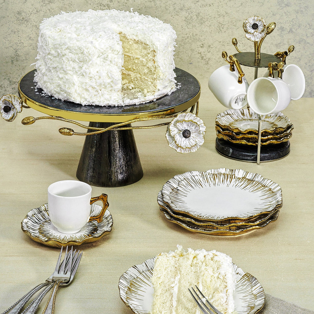КОМПЛЕКТ ЗА КАФЕ С ПОСТАВКА 4 БР MICHAEL ARAM ANEMONE DEMITASSE