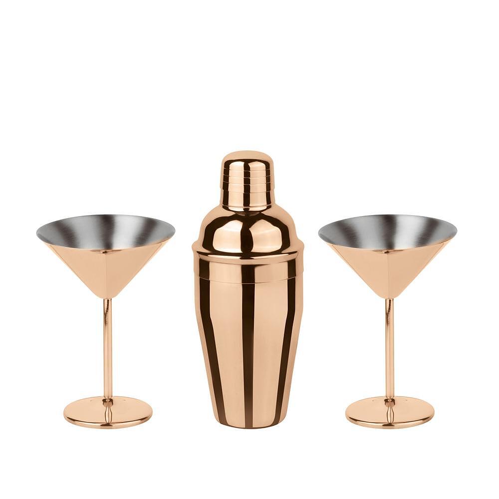 КОМПЛЕКТ ЧАШИ И ШЕЙКЪР ЗА КОКТЕЙЛИ/МАРТИНИ COPPE BAR SET
