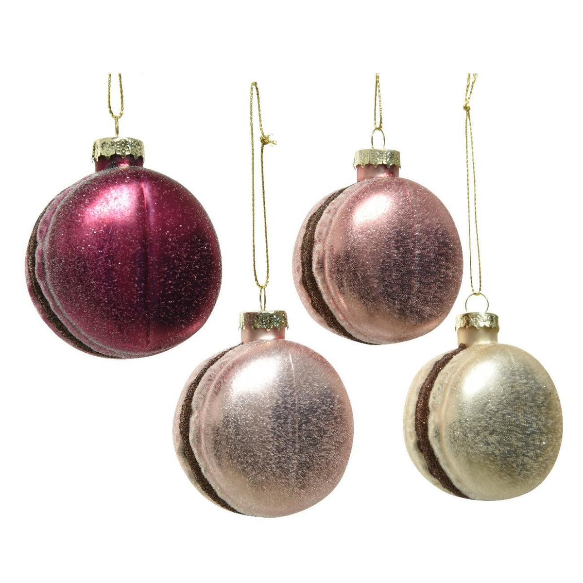 КОЛЕДНА ИГРАЧКА ЗА ЕЛХА МАКАРОН PEARL/PINK/MAGN 6,5СМ
