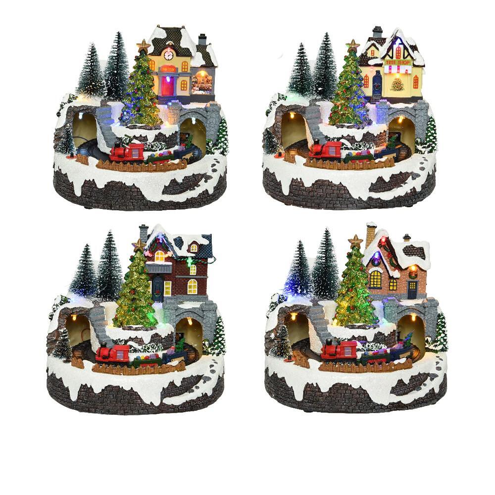 КОЛЕДЕН LED СВЕТЕЩ ПЕЙЗАЖ TRAIN SCENERY 17.9СМ