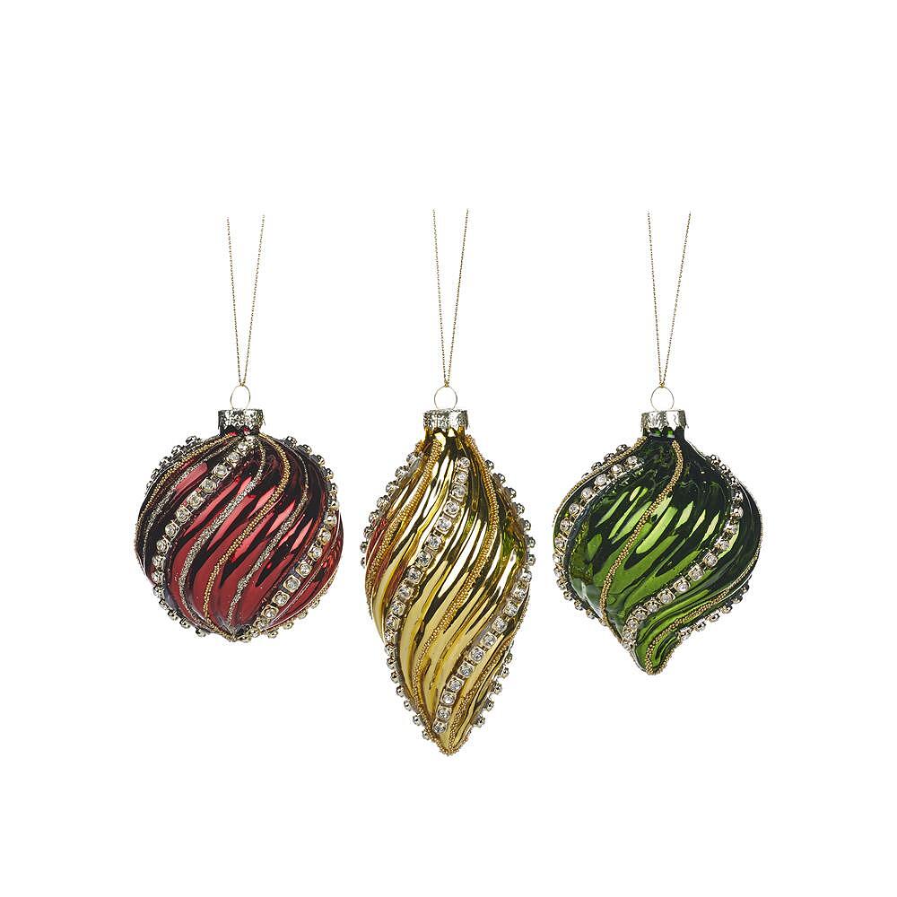 КОЛЕДНА ТОПКА ЕЛХА БИЖУ GLASS JEWEL SWIRL BALL 8CM