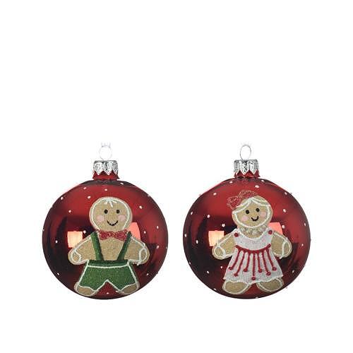 КОЛЕДНА ТОПКА ЧЕРВЕНА SHINY GINGERBREAD BOY/GIRL