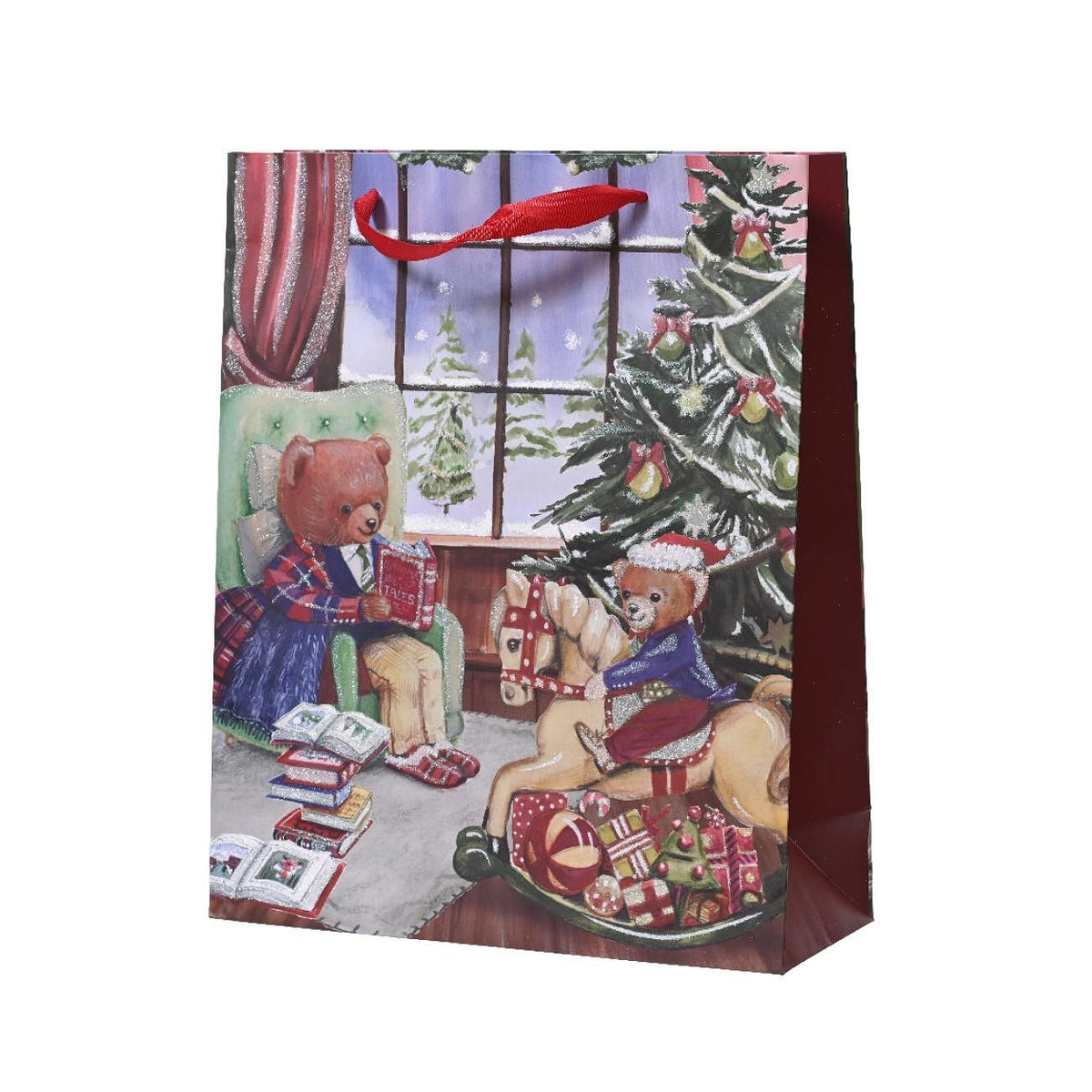 КОЛЕДНА ТОРБИЧКА GLITTER 10X26X32СМ