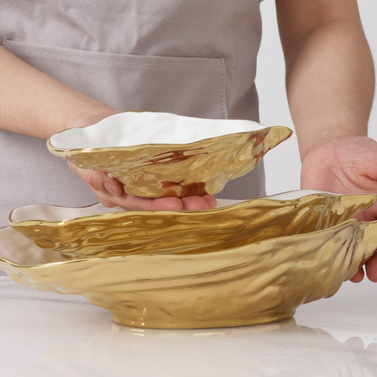 МАЛКА КУПА PAMPA BAY OYSTER D19 СМ WHITE/GOLD