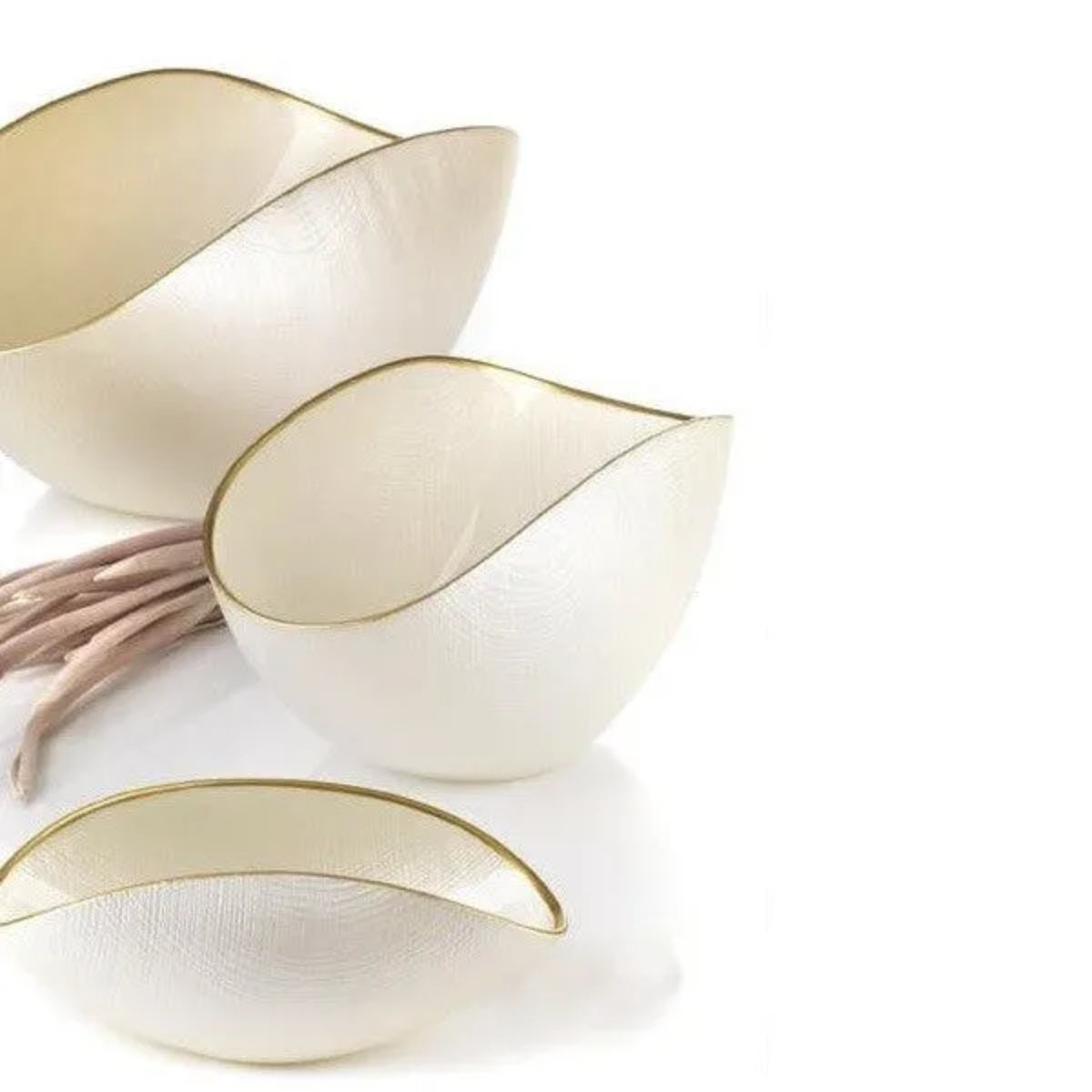 ДЕКОРАТИВНА КУПА ONLY LUX BURANO BIANCO PERLA GOLD 28X14 СМ