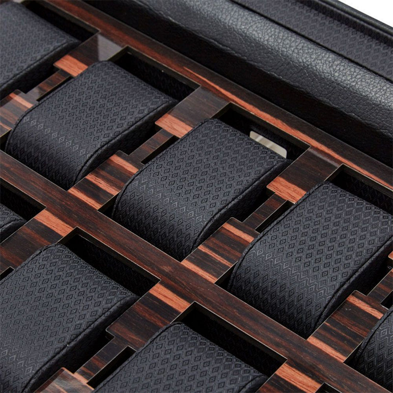 ЛУКСОЗНА КОЖЕНА КУТИЯ ЗА ЧАСОВНИЦИ 10БР WOLF WATCH BOX ROADSTER BLACK