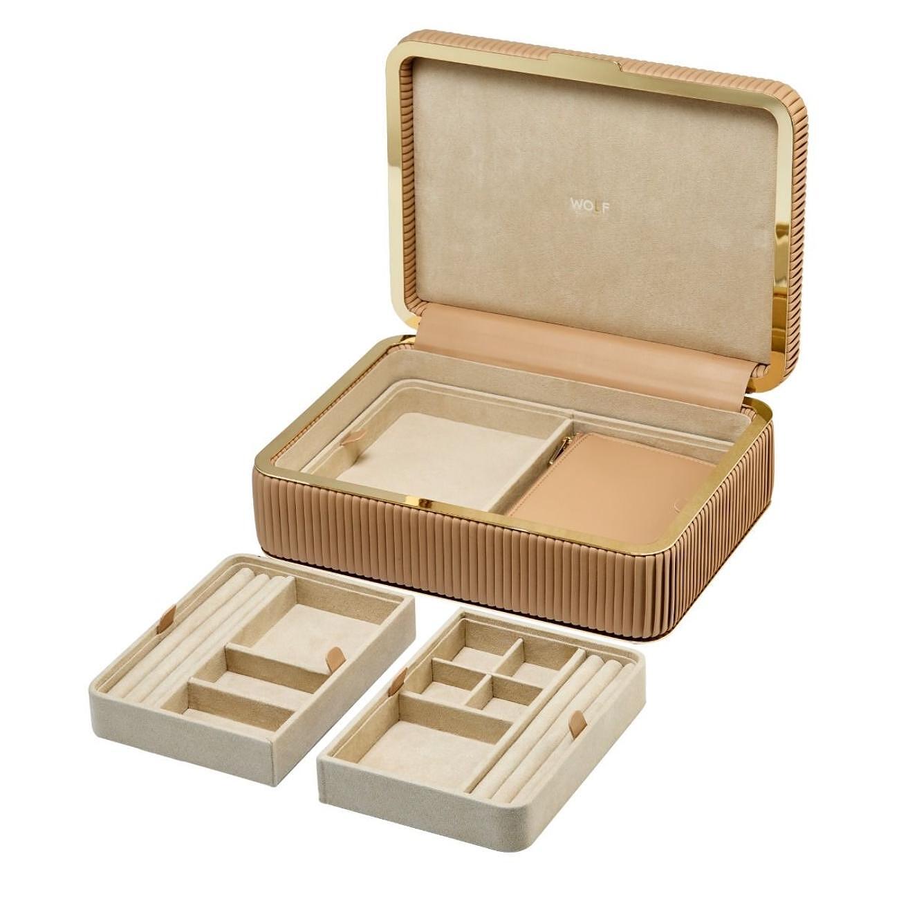 ЛУКСОЗНА КУТИЯ ЗА БИЖУТА СРЕДНА WOLF JEWELLERY BOX BELLA MOCHA
