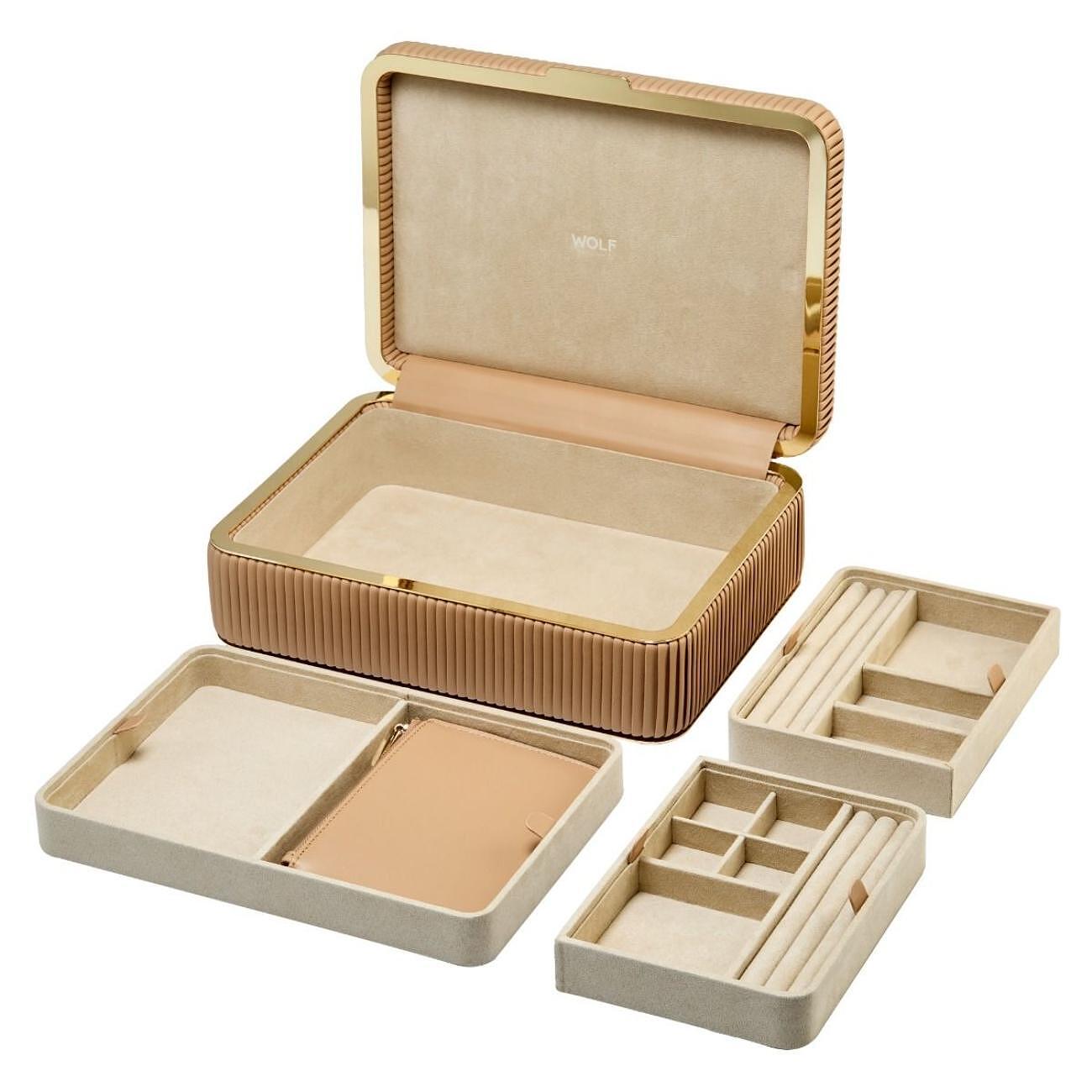 ЛУКСОЗНА КУТИЯ ЗА БИЖУТА СРЕДНА WOLF JEWELLERY BOX BELLA MOCHA