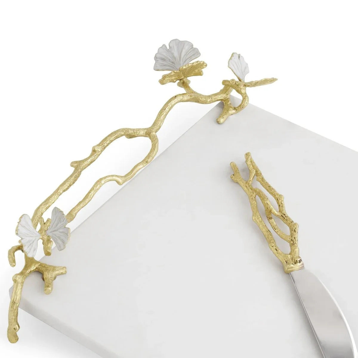 ПЛАТО СИРЕНА С НОЖ BUTTERFLY GINKGO GOLD 47X25