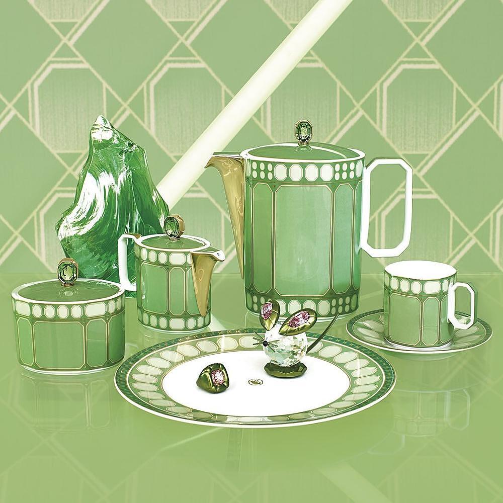 ПЛАТО 34СМ SIGNUM ROSENTHAL SWAROVSKI ЗЕЛЕН