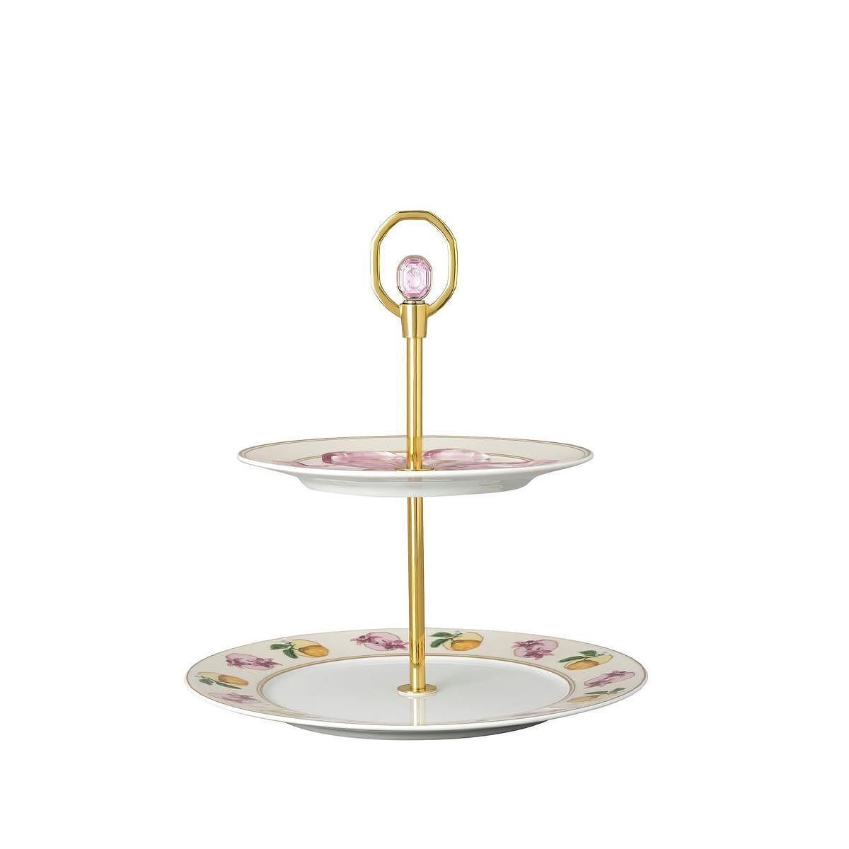 ПОДНОС 2 НИВА ROSENTHAL SWAROVSKI IDYLLIA MARSHMALLOW