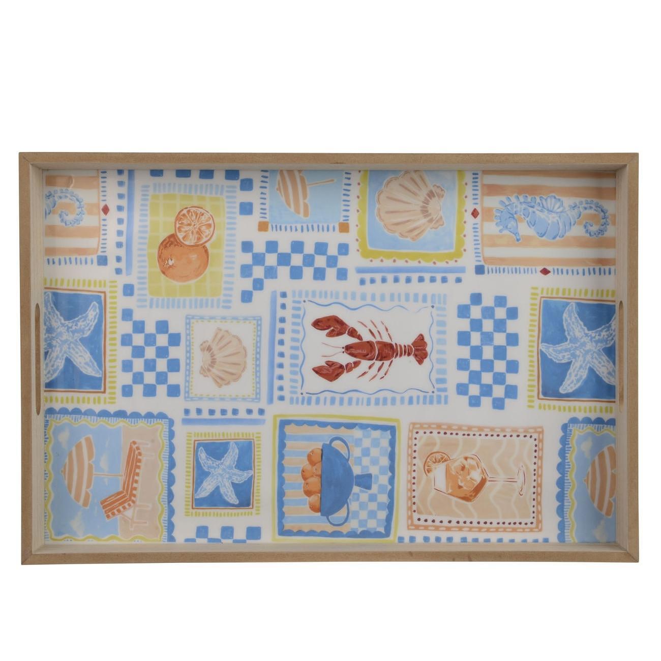 ПРАВОЪГЪЛЕН ДЪРВЕН ПОДНОС ОМАР 45Х30СМ