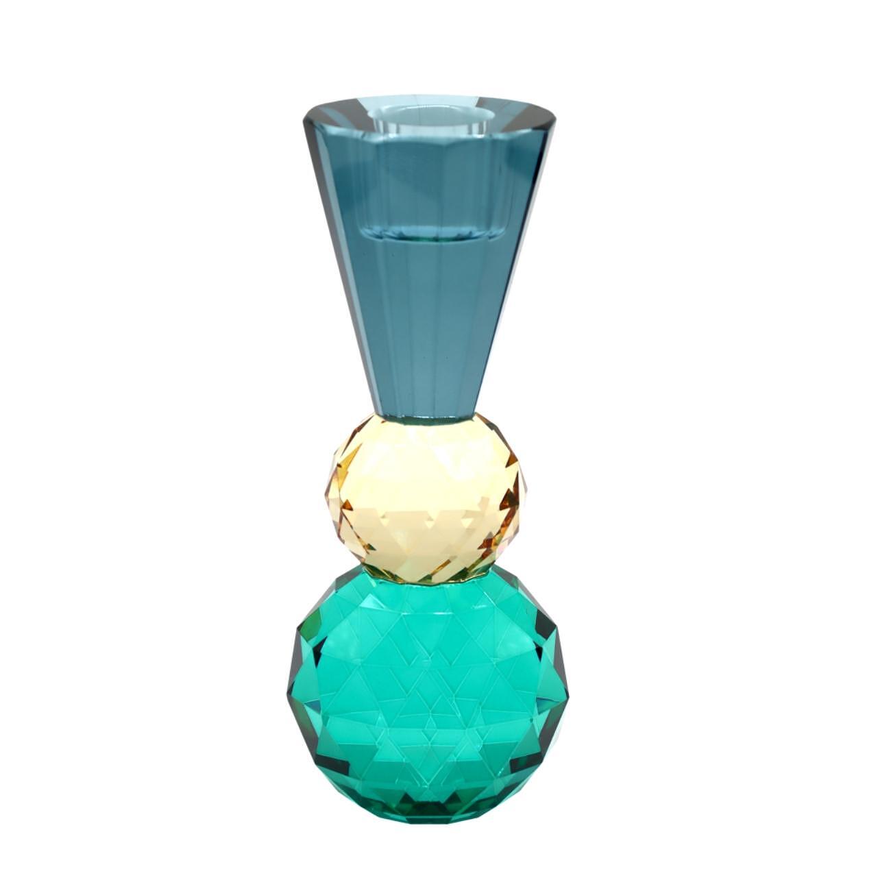 СТЪКЛЕН СВЕЩНИК BACCARAT СИН 14СМ