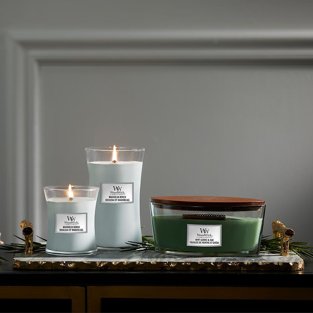 СВЕЩ WOOD WICK ELLIPSE MINT LEAVES&OAK