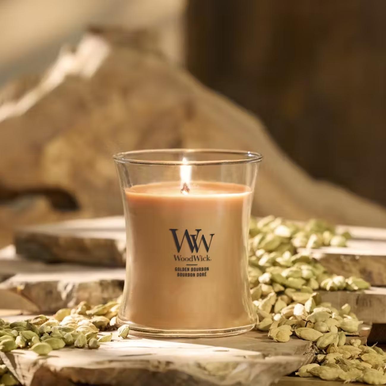 СВЕЩ WOOD WICK GOLDEN BOURBON