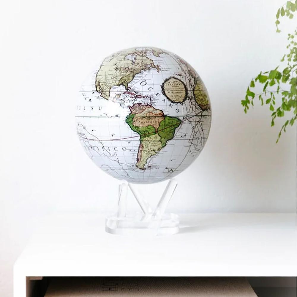 ВЪРТЯЩ СЕ ГЛОБУС MOVA ANTIQUE TERRES WHITE GLOBE 22СМ