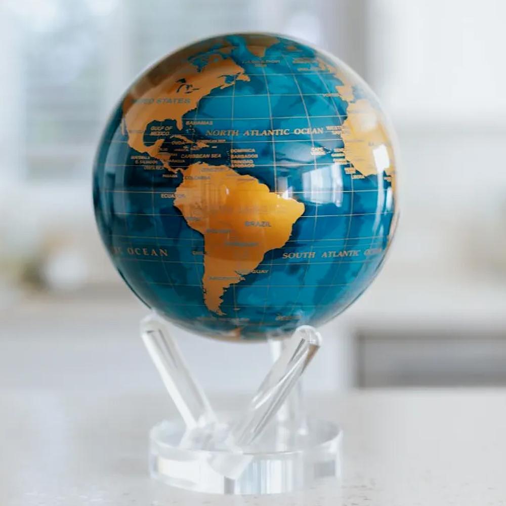 ВЪРТЯЩ СЕ ГЛОБУС MOVA BLUE AND GOLD GLOBE 15 СМ