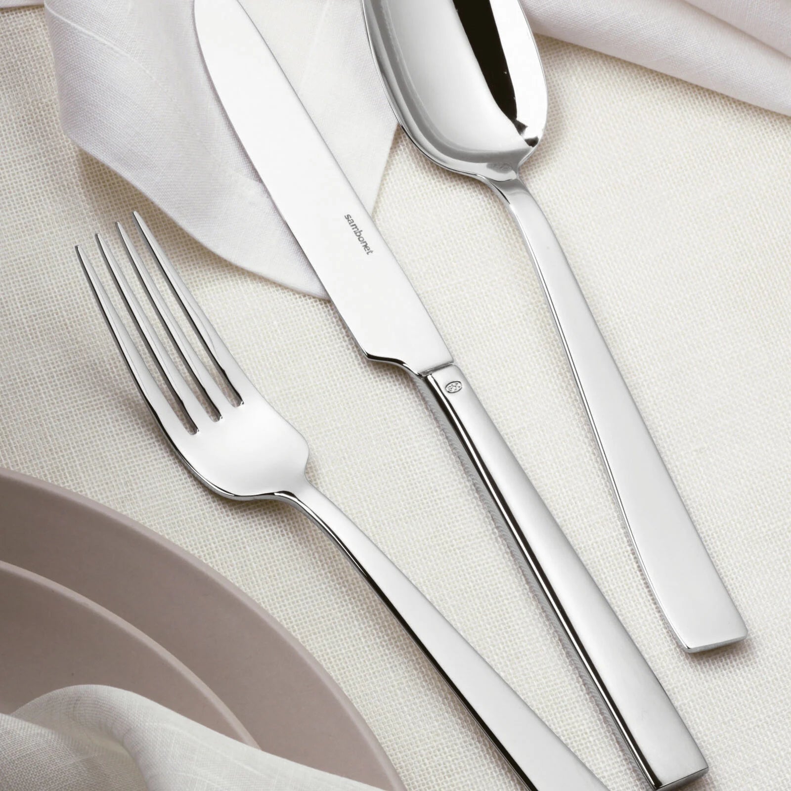 КОМПЛЕКТ ПРИБОРИ ЗА ХРАНЕНЕ SAMBONET FLAT S/STEEL 24 Ч