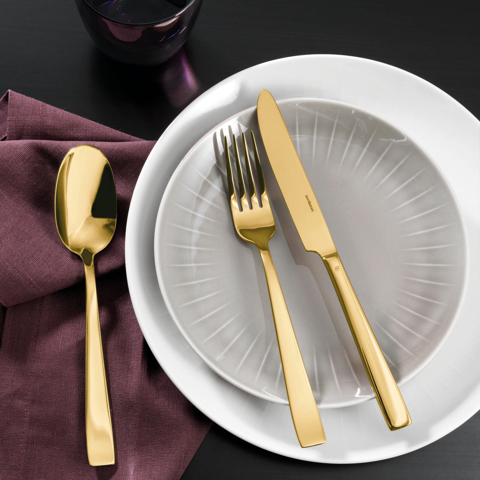 КОМПЛЕКТ ПРИБОРИ ЗА ХРАНЕНЕ FLAT PVD GOLD/ЗЛАТО 30 Ч