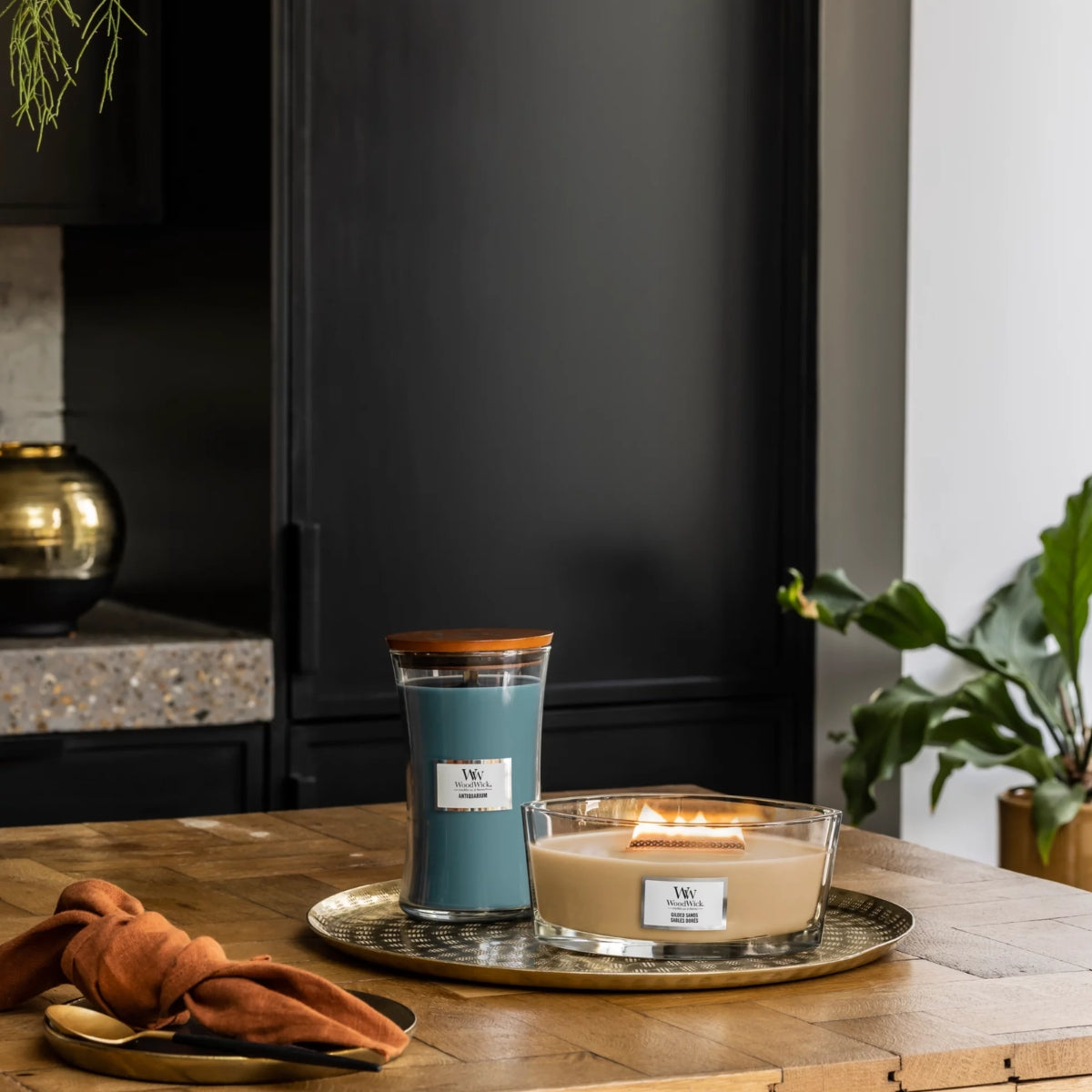 СВЕЩ WOOD WICK ELLIPSE GILDED SANDS