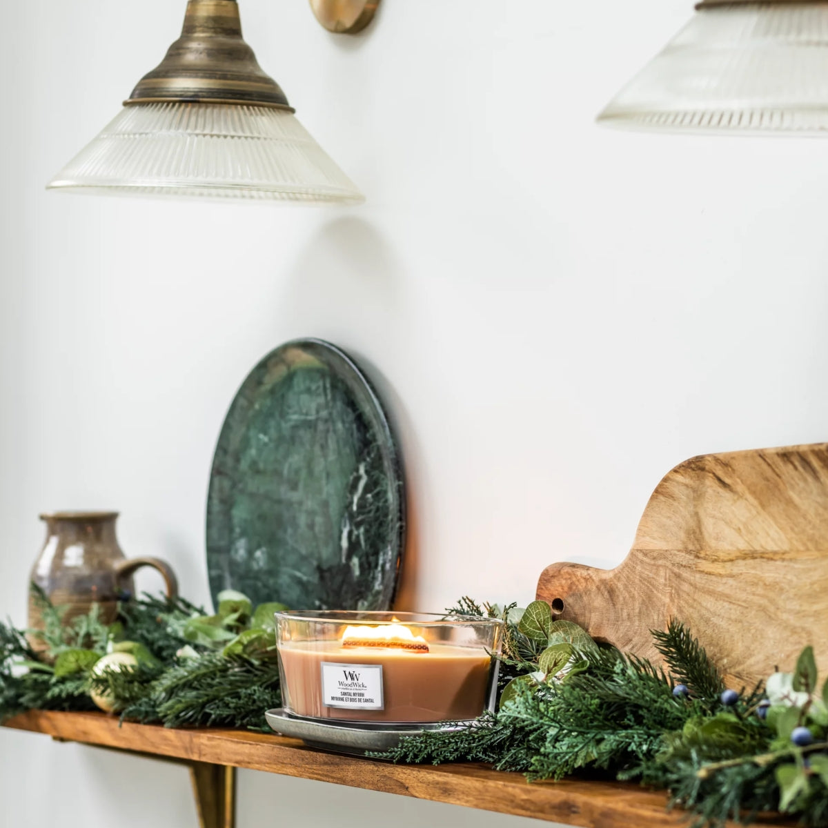 СВЕЩ WOOD WICK ELLIPSE SANTAL MYRRH