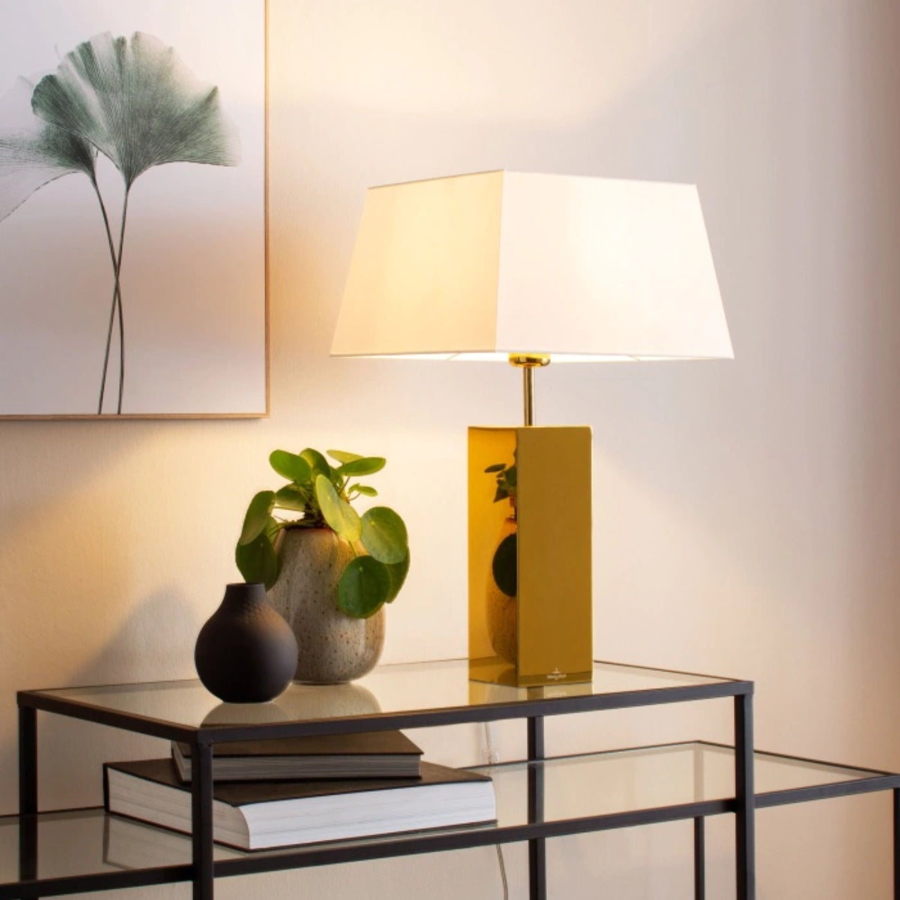 НАСТОЛНА ЛАМПА ПРАВОЪГЪЛНА VILLEROY&BOCH PRAG S/STEEL GOLD VB 53СМ