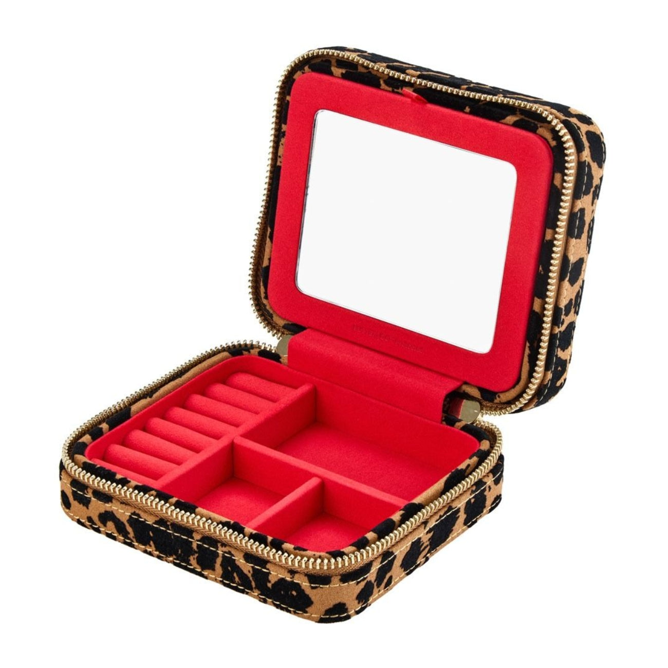 ЛУКСОЗНА ЧАНТА ЗА БИЖУТА ZIP CASE SAVANNA LEOPARD TAN/BLACK