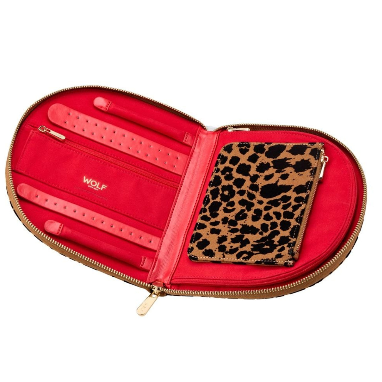 ЛУКСОЗНА ЧАНТА ЗА БИЖУТА PORTFOLIO SAVANNA LEOPARD TAN/BLACK