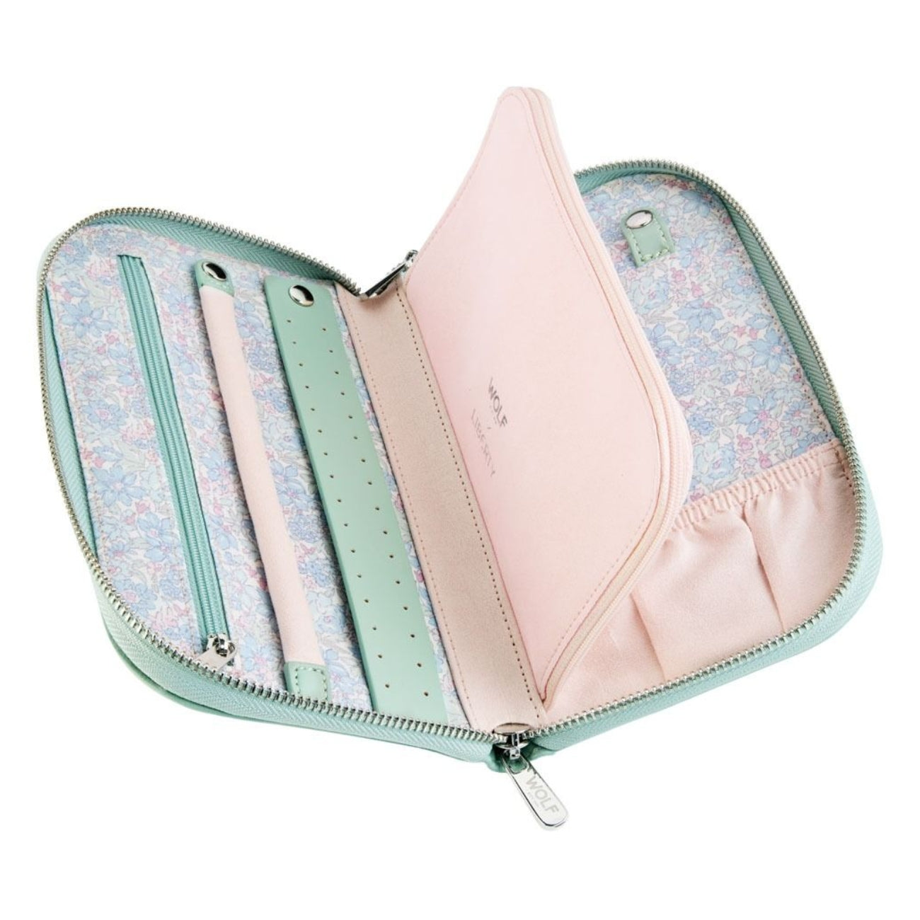 ЛУКСОЗНА ЧАНТА ЗА БИЖУТА PORTFOLIO WOLF&LIBERTY JULIA SAGE GREEN