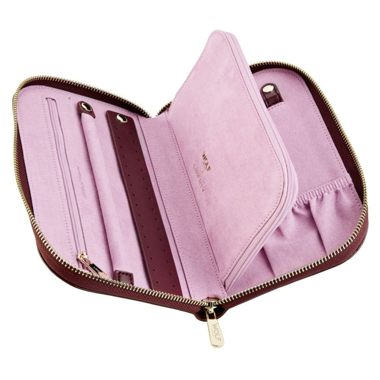 ЛУКСОЗНА ЧАНТА ЗА БИЖУТА PORTFOLIO WOLF&LIBERTY LANTHE BURGUNDY